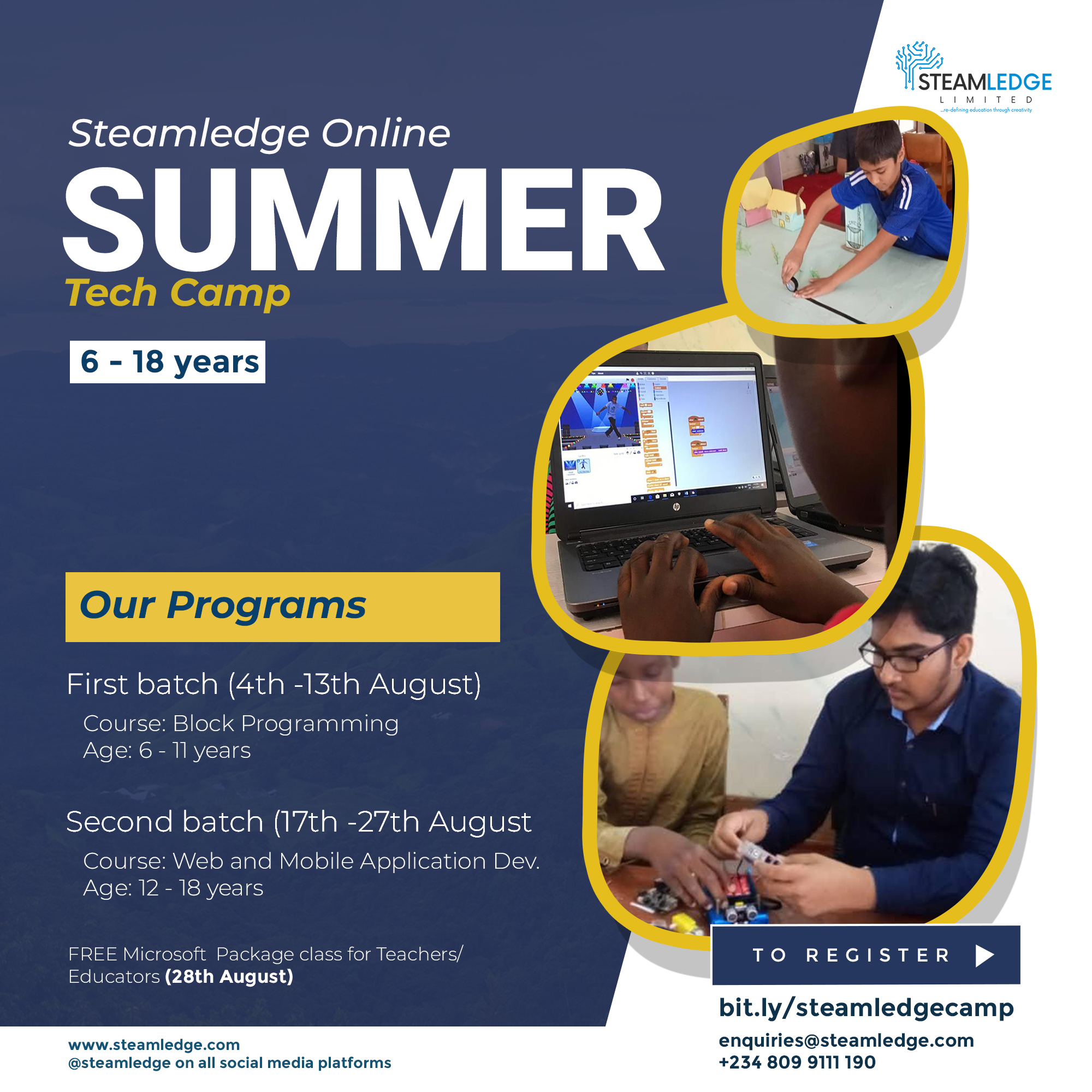Tech Camp Banner. Starts 4th August, 2020