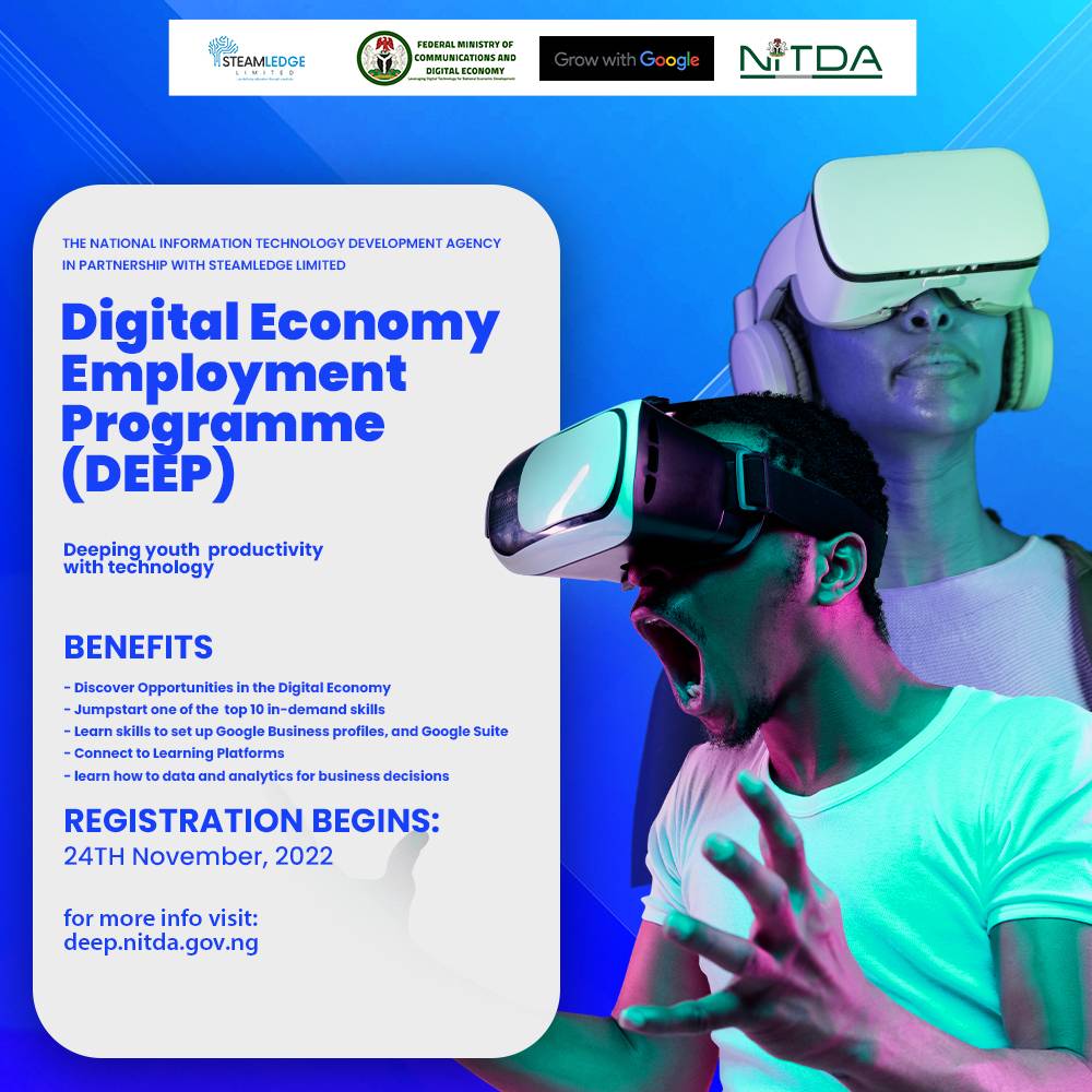 NITDA Digital Economy Employability Programme (DEEP): How to Apply
