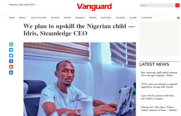 The Story of Steamledge Limited: Featured on Vanguard Newspaper